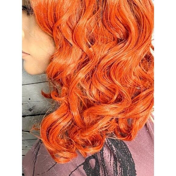 Synthetic Lace Front Wig Dark Roots Custom Color Wavy Bob Cut Style Ready 14-16" - Picture 8 of 12